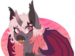 Size: 1493x1118 | Tagged: safe, artist:wytchwoods, oc, oc only, alicorn, bat pony, bat pony alicorn, pony, bat wings, horn, simple background, solo, tongue out, transparent background, wings