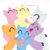 Size: 2048x2048 | Tagged: safe, artist:headshavepony, applejack, fluttershy, pinkie pie, rainbow dash, rarity, twilight sparkle, earth pony, pegasus, pony, unicorn, g4, bald, headshave, high res, mane six, shaved, shaved head, shaved mane, simple background, unicorn twilight, white background