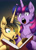 Size: 1600x2207 | Tagged: safe, artist:tillie-tmb, twilight sparkle, oc, oc:tempest, pony, unicorn, g4, book, female, mare