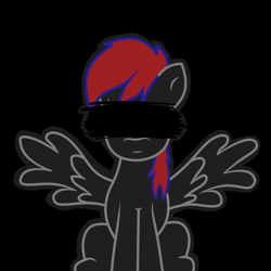 Size: 1000x1000 | Tagged: safe, oc, oc only, oc:shadow sky, pegasus, fanfic:shadow sky in a new world, fanfic, fanfic art, male, sitting, spread wings, stallion, wings