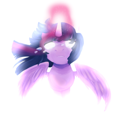 Size: 2504x2416 | Tagged: safe, artist:glitchyraptor, twilight sparkle, alicorn, pony, g4, 2014, crying, description is relevant, glowing, glowing eyes, high res, old art, solo, twilight sparkle (alicorn)