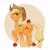 Size: 1700x1700 | Tagged: safe, artist:hosikawa, applejack, earth pony, pony, g4, abstract background, apple, applebutt, applejack's hat, butt, cowboy hat, female, food, freckles, hat, looking at you, looking back, looking back at you, mare, plot, raised hoof, simple background, solo, underhoof, white background