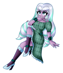 Size: 2872x3352 | Tagged: safe, artist:dazzlingmimi, opaline arcana, human, equestria girls, g4, g5, my little pony: make your mark, spoiler:g5, equestria girls-ified, eyebrows, eyebrows visible through hair, eyeshadow, female, g5 to equestria girls, g5 to g4, generation leap, grin, high res, makeup, signature, simple background, smiling, solo, transparent background