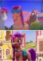 Size: 1400x1992 | Tagged: safe, edit, edited screencap, screencap, sunny starscout, earth pony, horse, pony, g5, my little pony: a new generation, comparison, female, hamster & gretel, mare, maretime bay