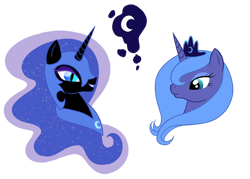 Size: 1024x732 | Tagged: safe, artist:luciekj, nightmare moon, princess luna, pony, g4, bust, female, mare, s1 luna, simple background, transparent background