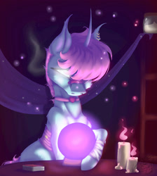 Size: 2693x3001 | Tagged: safe, artist:thelazyponyy, oc, oc only, pony, unicorn, candle, crystal ball, high res, horn, solo, unicorn oc