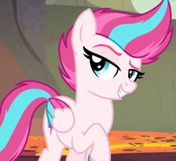 Size: 1183x1080 | Tagged: safe, edit, edited screencap, screencap, zipp storm, pegasus, pony, g4, g5, better than ever, cute, female, g4 style, g5 to g4, generation leap, looking at you, mare, solo