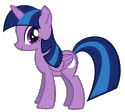 Size: 500x449 | Tagged: safe, twilight sparkle, twilight twinkle, alicorn, pony, g4, 2009, alternate color palette, alternate cutie mark, concept art, female, horn, mare, moon, show bible, simple background, smiling, transparent background, twilight sparkle (alicorn), wings