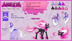 Size: 8000x4600 | Tagged: safe, artist:greenmaneheart, oc, oc only, oc:amesya, kirin, nirik, female, fire, futa, herm, intersex, reference sheet