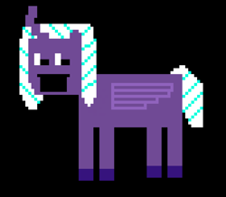 Size: 1908x1664 | Tagged: safe, opaline arcana, alicorn, pony, g5, my little pony: make your mark, spoiler:g5, crossover, five nights at freddy's, horn, pixel art, purple guy, wings