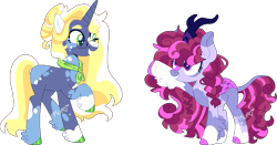 Size: 909x477 | Tagged: safe, artist:kurosawakuro, oc, oc only, kirin, pony, unicorn, base used, glasses, magical lesbian spawn, offspring, parent:applejack, parent:autumn blaze, parent:shining armor, parent:twilight sparkle, parents:shiningjack, parents:twiblaze, simple background, transparent background