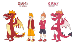 Size: 1800x1050 | Tagged: safe, artist:tarkan809, garble, dragon, human, g4, dragonified, garret, humanized, simple background, species swap, transparent background