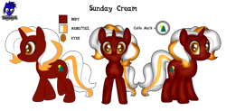 Size: 8448x4154 | Tagged: safe, artist:damlanil, oc, oc:sunday cream, pony, unicorn, commission, female, horn, mare, reference sheet, show accurate, simple background, solo, transparent background, vector