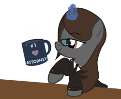 Size: 3509x2875 | Tagged: safe, artist:mrvector, oc, oc only, oc:sonata, pony, unicorn, elements of justice, turnabout storm, clothes, cute, female, glowing, glowing horn, high res, horn, looking at you, magic, mare, mug, simple background, smiling, solo, telekinesis, transparent background