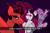 Size: 2750x1825 | Tagged: safe, artist:sile-animus, oc, oc only, oc:glis sen, oc:sile, oc:spotted comet, earth pony, ghost, ghost pony, goo, goo pony, kirin, original species, pony, club, offscreen character, pov, simple background, text