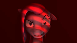 Size: 1192x670 | Tagged: safe, artist:nutrafin, pinkie pie, earth pony, pony, g4, 3d, creepy, creepy smile, dreamworks face, eyebrows, eyelashes, female, insanity, looking at you, mare, pinkamena diane pie, slasher smile, smiling, solo, staring into your soul, the fourth wall cannot save you