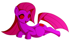 Size: 2656x1552 | Tagged: safe, artist:animewave, pinkie pie, earth pony, pony, g4, :d, female, lying down, mare, open mouth, open smile, pinkamena diane pie, pregnant, prone, simple background, smiling, solo, transparent background