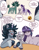 Size: 3024x3900 | Tagged: safe, artist:sallylla, alphabittle blossomforth, oc, oc:mallow mist, oc:mighty spruce, pony, unicorn, g5, my little pony: a new generation, alphabetes, bangs, blaze (coat marking), butt freckles, chubby, coat markings, colt, colt alphabittle blossomforth, compliment, cute, description is relevant, dialogue, drawing, eyebrows, facial markings, family, father and child, father and son, female, floppy ears, flustered, foal, forced smile, freckles, hairband, happy, high res, hoof hold, hooves, horn, looking at someone, male, mare, messy mane, mother and child, mother and son, open mouth, open smile, paper, parent and child, simple background, smiling, socks (coat markings), speech bubble, stallion, sticker, story included, sweat, sweatdrop, table, teeth, text, trio, unicorn oc, unshorn fetlocks, younger