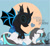 Size: 1307x1205 | Tagged: safe, artist:wheatley r.h., derpibooru exclusive, oc, oc only, oc:blizzard flare, oc:w. rhinestone eyes, changeling, honeypot changeling, kirin, bat wings, blue changeling, changeling oc, cloven hooves, cute, female, floating heart, heart, kirin oc, male, mare, ocbetes, petting, simple background, stallion, tongue out, vector, watermark, wings