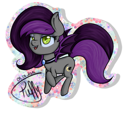 Size: 3092x2811 | Tagged: safe, artist:puffysmosh, oc, oc only, oc:svelte, bat pony, pony, abstract background, bat pony oc, chibi, high res, simple background, solo, transparent background