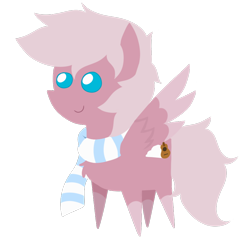 Size: 840x832 | Tagged: safe, artist:ababumilkshake, oc, oc only, oc:pastel dawn, pegasus, chibi, clothes, cute, male, scarf, simple background, solo, spread wings, standing, striped scarf, transparent background, wings