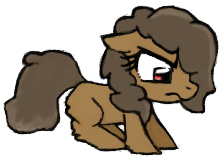 Size: 220x160 | Tagged: safe, artist:kabayo, oc, oc only, oc:podzol, pony, yakutian horse, blank flank, cute, female, filly, floppy ears, foal, frown, reaction image, simple background, solo, transparent background