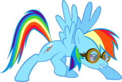 Size: 900x603 | Tagged: safe, artist:lion-ger, rainbow dash, pegasus, pony, g4, female, goggles, mare, simple background, solo, transparent background, vector