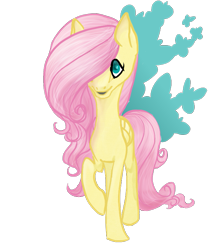 Size: 665x766 | Tagged: safe, artist:vanderlyle, fluttershy, pegasus, pony, g4, female, hair over one eye, looking at you, mare, open mouth, open smile, simple background, smiling, smiling at you, solo, transparent background