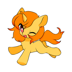 Size: 768x768 | Tagged: safe, oc, oc only, oc:moyle star, oc:魔熠, pony, unicorn, cute, female, orange coat, red eyes, simple background, solo, transparent background