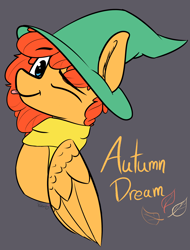 Size: 2414x3182 | Tagged: safe, artist:pinkberry, oc, oc only, oc:autumn dream, pegasus, pony, clothes, high res, looking at you, male, one eye closed, ralsei hat, request, requested art, scarf, solo, stallion, tongue out, wink, winking at you