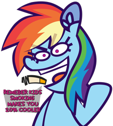 Size: 4448x4952 | Tagged: safe, artist:threetwotwo32232, rainbow dash, pegasus, pony, g4, 20% cooler, cigarette, female, looking at you, mare, simple background, smoking, solo, transparent background