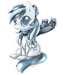 Size: 500x600 | Tagged: safe, artist:aquagalaxy, oc, oc only, pegasus, pony, animated, blinking, clothes, scarf, simple background, sitting, solo, transparent background