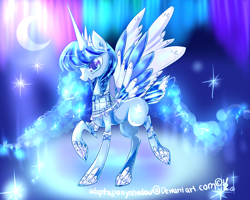 Size: 1500x1200 | Tagged: safe, artist:aquagalaxy, oc, oc only, alicorn, pony, adoptable, alicorn oc, crescent moon, horn, moon, solo, wings