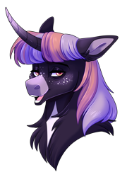 Size: 900x1250 | Tagged: safe, artist:uunicornicc, oc, pony, unicorn, bust, female, mare, portrait, simple background, solo, transparent background