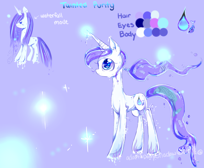 Safe Artist Aquagalaxy Oc Oc Only Oc Tainted Purity Fish Original Species Pony