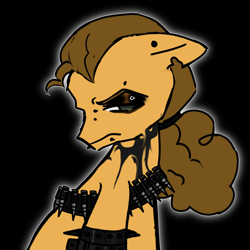 Size: 1024x1024 | Tagged: safe, artist:t-0-rtured, cheese sandwich, earth pony, pony, g4, black background, goth, male, simple background, solo, stallion