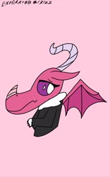 Size: 1536x2458 | Tagged: safe, artist:enperry88, ballista, dragon, g4, clothes, coat, cute, diaballista, dragoness, female, looking at you, pink background, shy, shy smile, simple background, smiling, solo, uniform