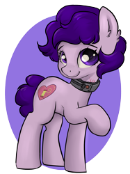 Size: 1559x2087 | Tagged: safe, artist:dumbwoofer, oc, oc:stitch tight, earth pony, pony, fallout equestria, bomb collar, collar, female, looking at you, mare, raised hoof, scar, simple background, slave, smiling, solo, transparent background