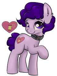 Size: 1559x2087 | Tagged: safe, artist:dumbwoofer, oc, oc:stitch tight, earth pony, pony, fallout equestria, bomb collar, collar, cutie mark, female, looking at you, mare, raised hoof, scar, simple background, slave, smiling, solo, transparent background