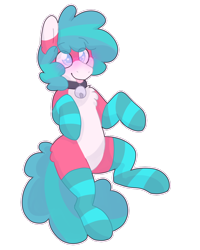 Size: 800x1000 | Tagged: safe, artist:puppie, oc, oc only, oc:snowby, earth pony, pony, bell, bell collar, clothes, collar, cute, simple background, socks, solo, striped socks, transparent background