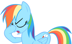 Size: 1148x696 | Tagged: safe, artist:that guy in the corner, rainbow dash, pegasus, pony, g4, sonic rainboom (episode), facehoof, female, mare, open mouth, simple background, solo, transparent background, vector