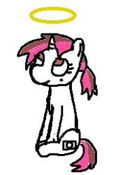 Size: 171x258 | Tagged: safe, pony, unicorn, halo, simple background, solo, white background