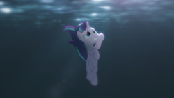 Size: 1920x1080 | Tagged: safe, artist:lumo_xu, starlight glimmer, pony, unicorn, g4, asphyxiation, drowning, ocean, pmv, solo, underwater, water