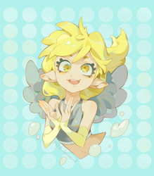 Size: 938x1073 | Tagged: safe, artist:animesoul, part of a set, derpy hooves, human, g4, bubble, eared humanization, humanized, smiling, winged humanization, wings