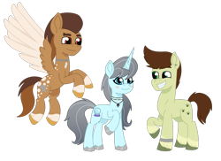 Size: 1625x1182 | Tagged: safe, artist:dyonys, oc, oc:ellie hill, earth pony, pegasus, pony, unicorn, g5, my little pony: tell your tale, barnaby lee, blushing, bracelet, choker, coat markings, flying, harry potter (series), hogwarts mystery, jewelry, necklace, ponified, raised hoof, simple background, smiling, talbott winger, transparent background