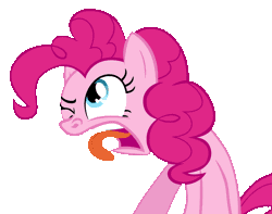 Size: 940x740 | Tagged: safe, artist:iks83, pinkie pie, earth pony, pony, g4, 2012, animated, female, mare, one eye closed, simple background, solo, tongue out, transparent background
