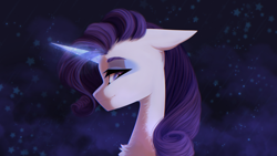 Size: 3840x2160 | Tagged: safe, artist:maybeweed, rarity, pony, unicorn, g4, bust, female, high res, mare, portrait, solo