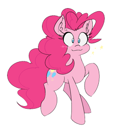 Size: 1058x1133 | Tagged: safe, artist:reiduran, pinkie pie, earth pony, pony, g4, female, looking at you, mare, raised hoof, simple background, solo, stars, transparent background