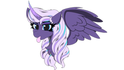 Size: 3840x2160 | Tagged: safe, artist:straighttothepointstudio, opaline arcana, alicorn, pony, g5, my little pony: make your mark, spoiler:g5, spoiler:my little pony: make your mark, :p, chest fluff, digital art, female, high res, looking at you, mare, simple background, solo, spread wings, tongue out, transparent background, unamused, wings