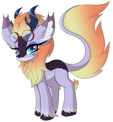 Size: 8424x9168 | Tagged: safe, artist:windykirin, oc, oc only, oc:nova brisk, kirin, absurd resolution, adopted, cute, female, frown, goggles, kirin oc, looking at you, ocbetes, simple background, solo, transparent background